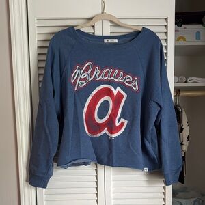 Blue Braves Cropped Women's Sweatshirt